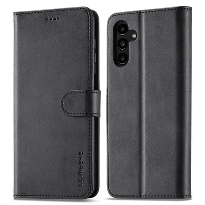 LC.IMEEKE For Samsung Galaxy S24 FE Case Calf Texture PU Leather Stand Wallet Phone Cover