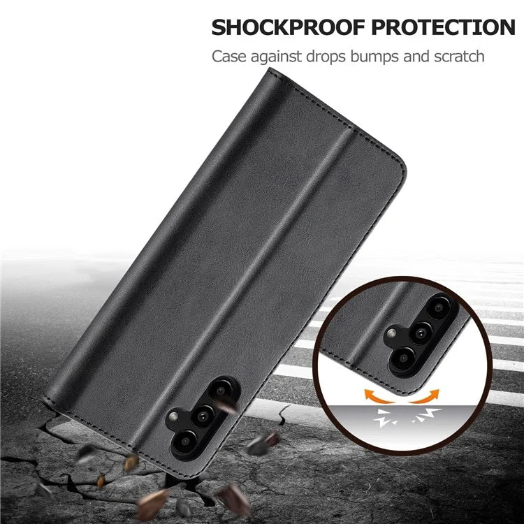 LC.IMEEKE For Samsung Galaxy S24 FE Case Calf Texture PU Leather Stand Wallet Phone Cover