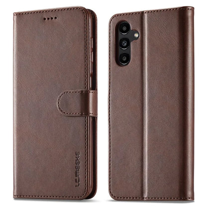 LC.IMEEKE For Samsung Galaxy S24 FE Case Calf Texture PU Leather Stand Wallet Phone Cover