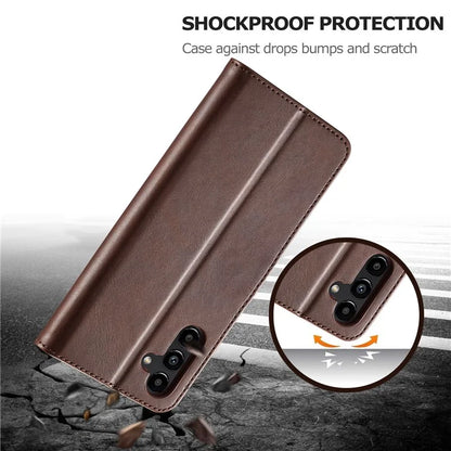 LC.IMEEKE For Samsung Galaxy S24 FE Case Calf Texture PU Leather Stand Wallet Phone Cover