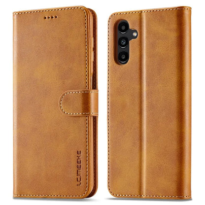 LC.IMEEKE For Samsung Galaxy S24 FE Case Calf Texture PU Leather Stand Wallet Phone Cover