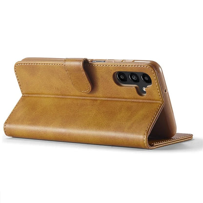 LC.IMEEKE For Samsung Galaxy S24 FE Case Calf Texture PU Leather Stand Wallet Phone Cover