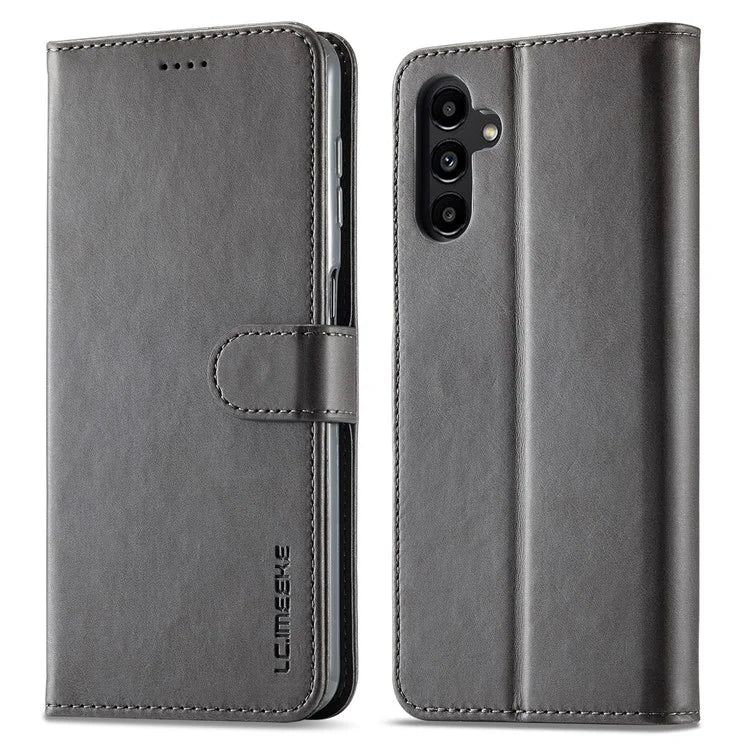LC.IMEEKE For Samsung Galaxy S24 FE Case Calf Texture PU Leather Stand Wallet Phone Cover