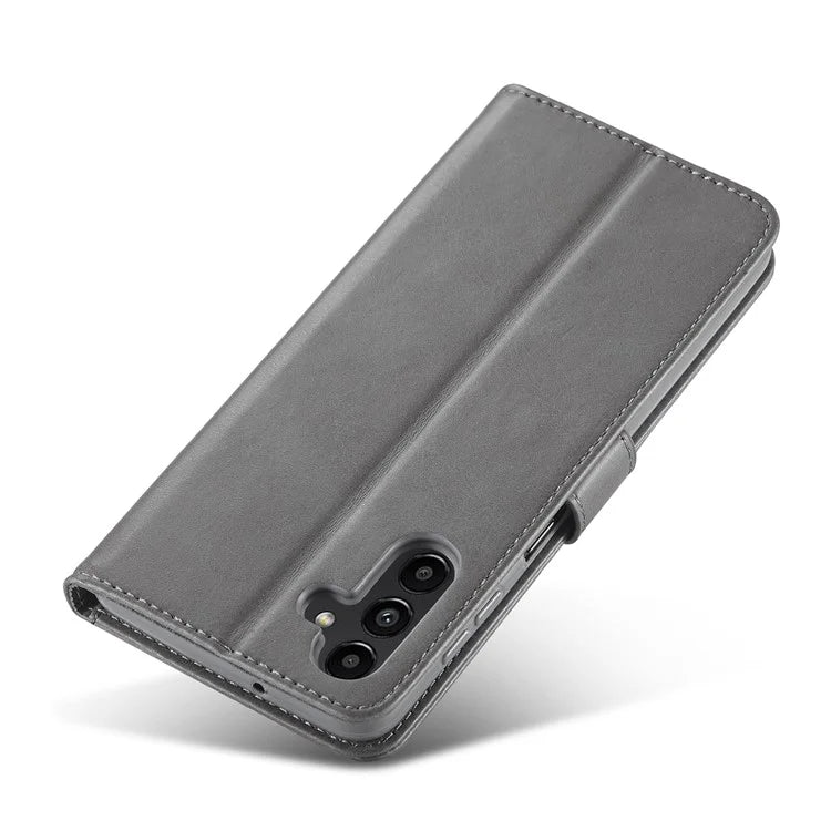 LC.IMEEKE For Samsung Galaxy S24 FE Case Calf Texture PU Leather Stand Wallet Phone Cover