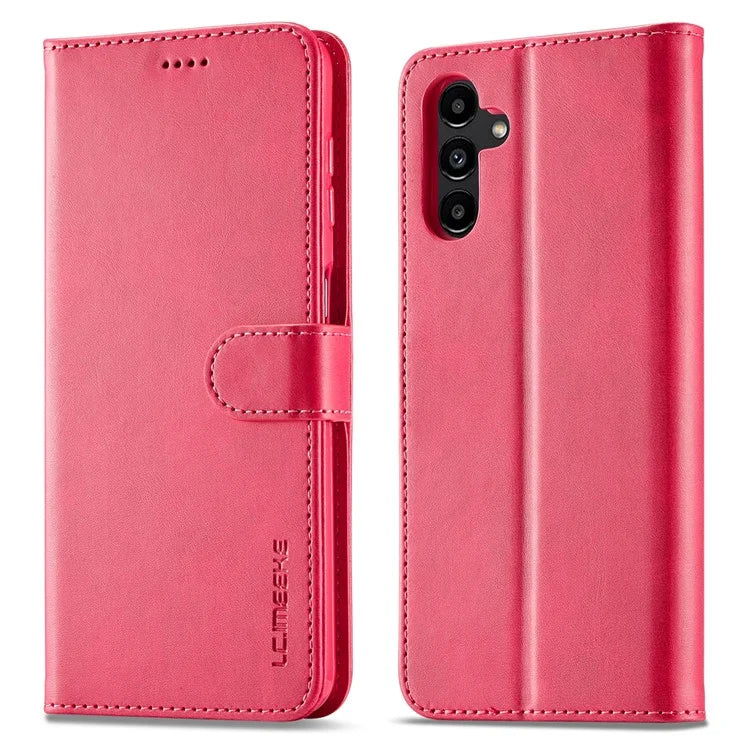 LC.IMEEKE For Samsung Galaxy S24 FE Case Calf Texture PU Leather Stand Wallet Phone Cover