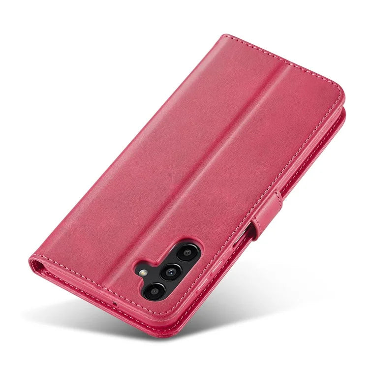 LC.IMEEKE For Samsung Galaxy S24 FE Case Calf Texture PU Leather Stand Wallet Phone Cover
