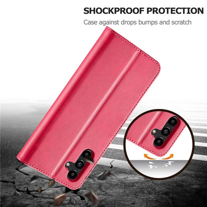 LC.IMEEKE For Samsung Galaxy S24 FE Case Calf Texture PU Leather Stand Wallet Phone Cover