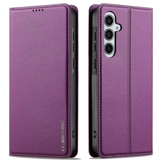 LC.IMEEKE L1 Series for Samsung Galaxy S24 FE Case PU Leather Wallet Stand Protective Phone Cover