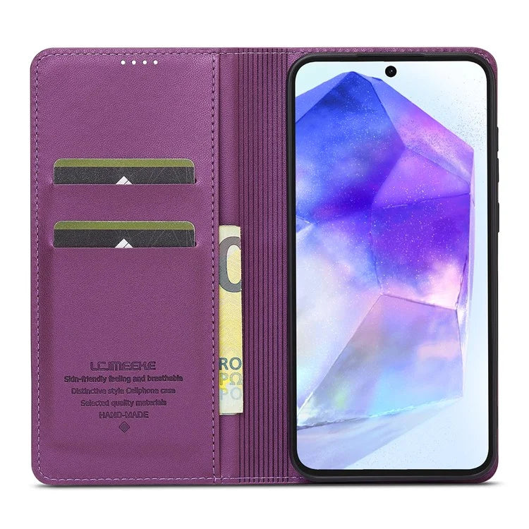 LC.IMEEKE L1 Series for Samsung Galaxy S24 FE Case PU Leather Wallet Stand Protective Phone Cover