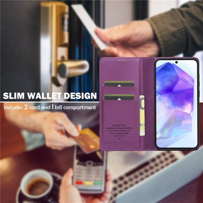 LC.IMEEKE L1 Series for Samsung Galaxy S24 FE Case PU Leather Wallet Stand Protective Phone Cover