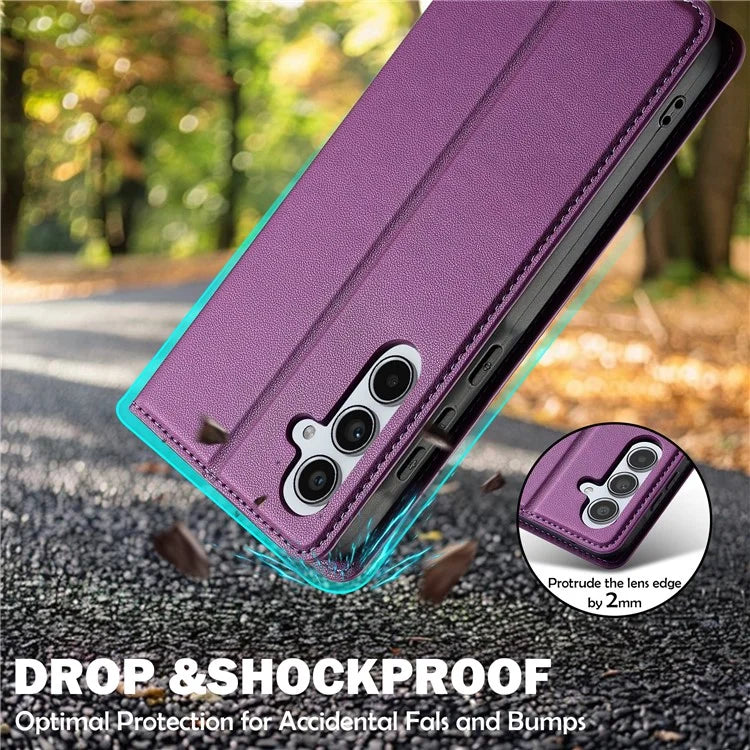 LC.IMEEKE L1 Series for Samsung Galaxy S24 FE Case PU Leather Wallet Stand Protective Phone Cover