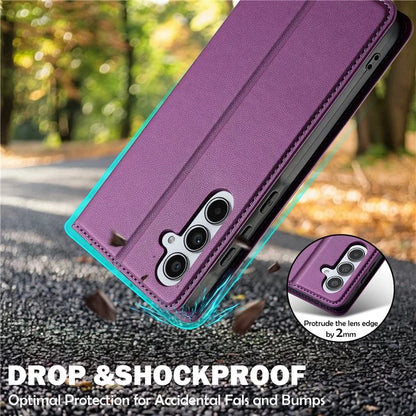 LC.IMEEKE L1 Series for Samsung Galaxy S24 FE Case PU Leather Wallet Stand Protective Phone Cover