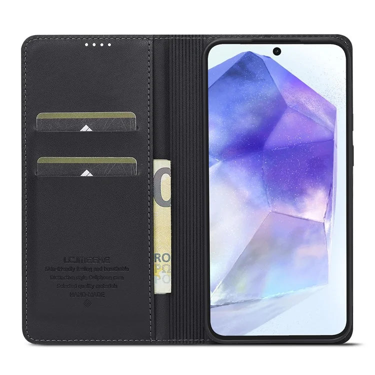 LC.IMEEKE L1 Series for Samsung Galaxy S24 FE Case PU Leather Wallet Stand Protective Phone Cover