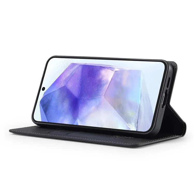 LC.IMEEKE L1 Series for Samsung Galaxy S24 FE Case PU Leather Wallet Stand Protective Phone Cover