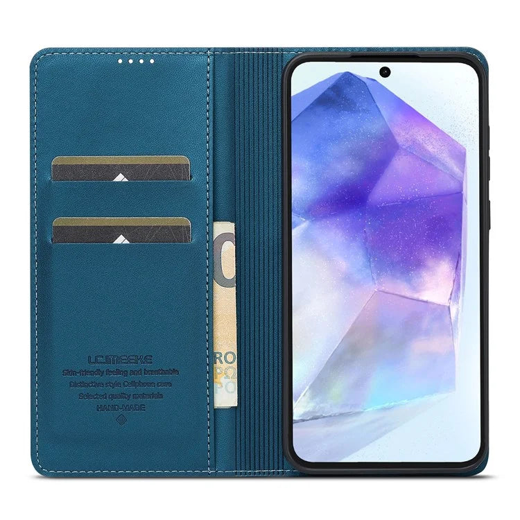 LC.IMEEKE L1 Series for Samsung Galaxy S24 FE Case PU Leather Wallet Stand Protective Phone Cover
