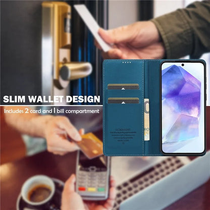 LC.IMEEKE L1 Series for Samsung Galaxy S24 FE Case PU Leather Wallet Stand Protective Phone Cover