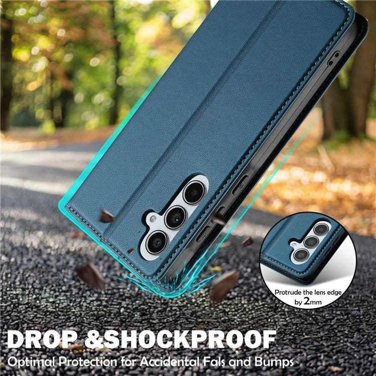 LC.IMEEKE L1 Series for Samsung Galaxy S24 FE Case PU Leather Wallet Stand Protective Phone Cover