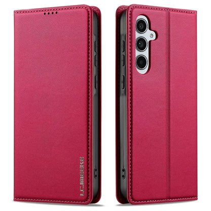 LC.IMEEKE L1 Series for Samsung Galaxy S24 FE Case PU Leather Wallet Stand Protective Phone Cover