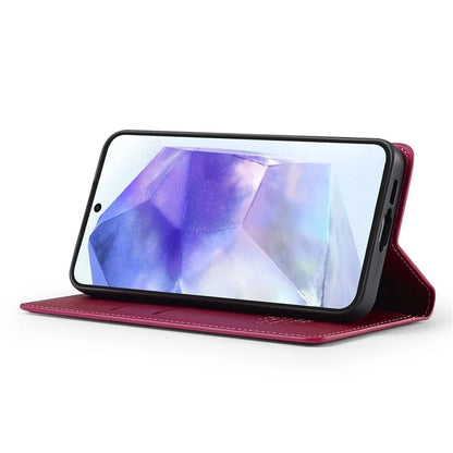 LC.IMEEKE L1 Series for Samsung Galaxy S24 FE Case PU Leather Wallet Stand Protective Phone Cover