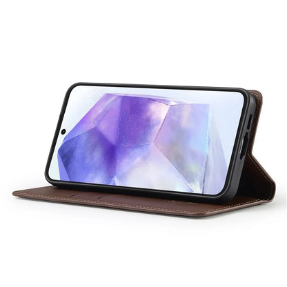 LC.IMEEKE L1 Series for Samsung Galaxy S24 FE Case PU Leather Wallet Stand Protective Phone Cover