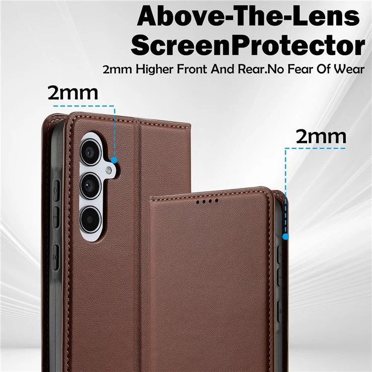 LC.IMEEKE L1 Series for Samsung Galaxy S24 FE Case PU Leather Wallet Stand Protective Phone Cover