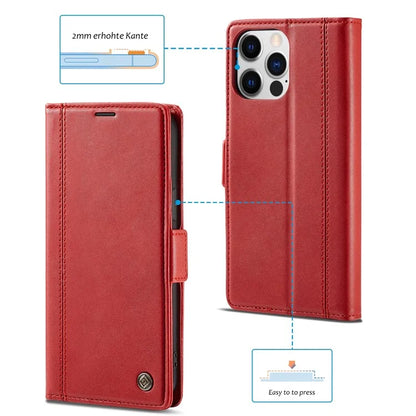 LC.IMEEKE For iPhone 16 Pro Max Leather Case Imprint Lines Phone Cover Wallet Stand