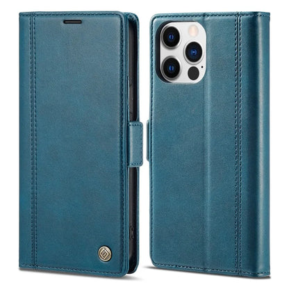 LC.IMEEKE For iPhone 16 Pro Max Leather Case Imprint Lines Phone Cover Wallet Stand