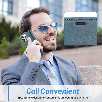 LC.IMEEKE For iPhone 16 Pro Max Leather Case Imprint Lines Phone Cover Wallet Stand