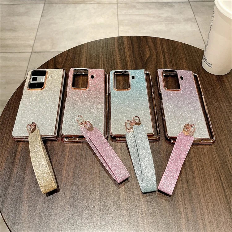 For Honor Magic Vs3 5G Case Glitter Bling Hard PC Phone Cover with Wrist Strap