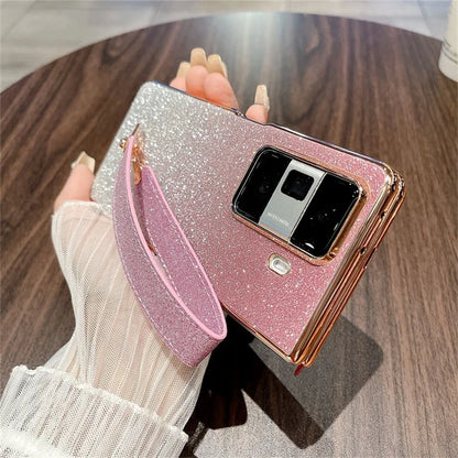For Honor Magic Vs3 5G Case Glitter Bling Hard PC Phone Cover with Wrist Strap