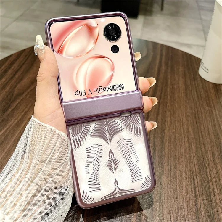 For Honor Magic V Flip 5G Case Hard PC Wing Frame Design Back Phone Cover