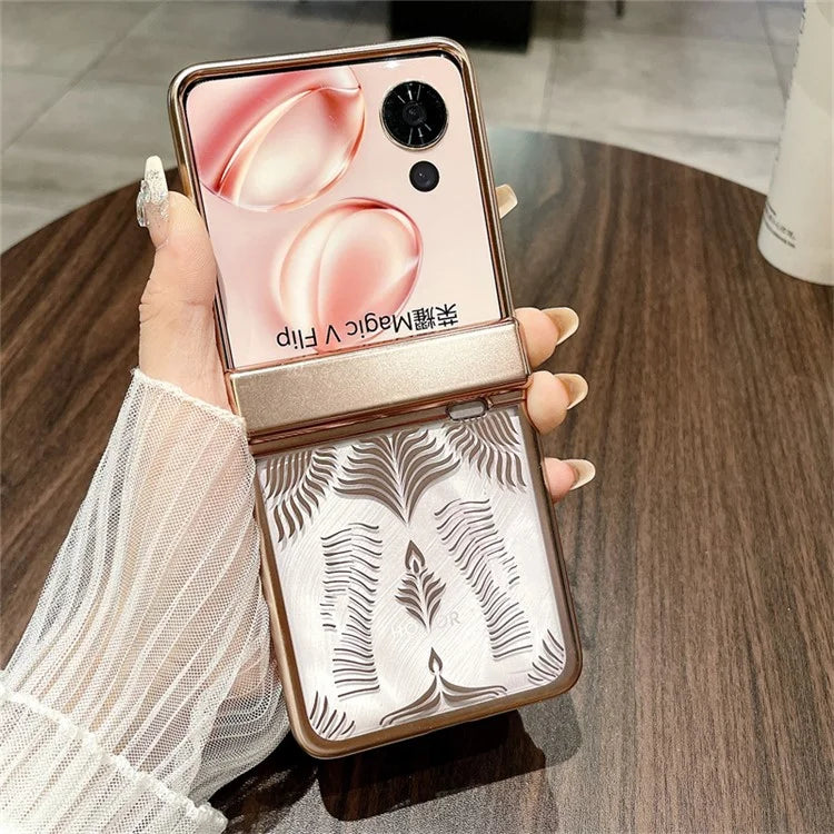 For Honor Magic V Flip 5G Case Hard PC Wing Frame Design Back Phone Cover