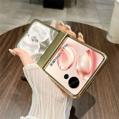 For Honor Magic V Flip 5G Case Hard PC Wing Frame Design Back Phone Cover