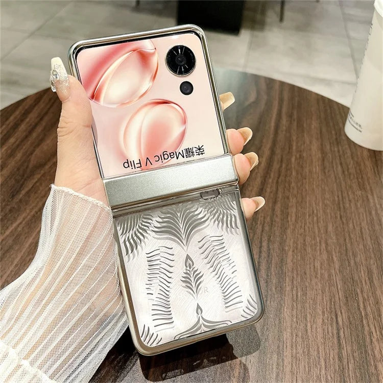 For Honor Magic V Flip 5G Case Hard PC Wing Frame Design Back Phone Cover