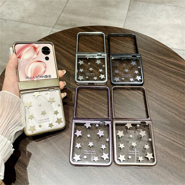 For Honor Magic V Flip 5G Case Protective Hard PC Stars Pattern Phone Cover