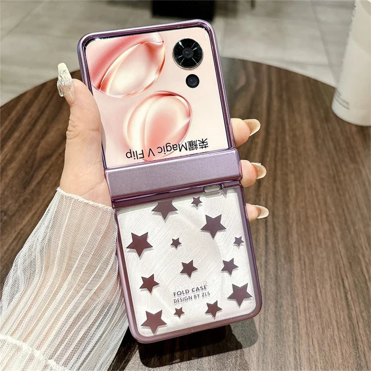 For Honor Magic V Flip 5G Case Protective Hard PC Stars Pattern Phone Cover