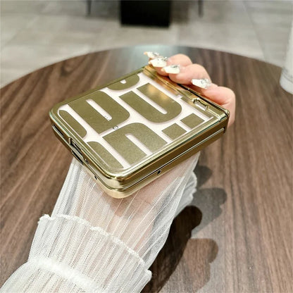 For Honor Magic V Flip 5G Case Hard PC Electroplating Phone Cover with Hinge Protection