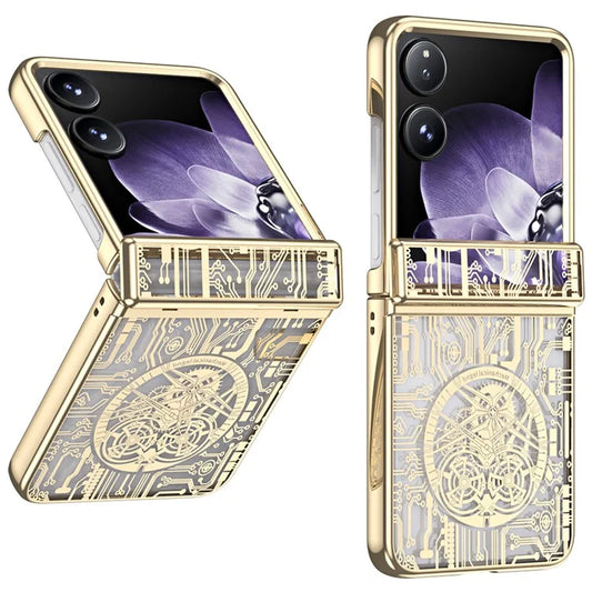 For Xiaomi Mix Flip 5G Case Mechanical Legend Electroplating PC Phone Cover