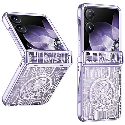 For Xiaomi Mix Flip 5G Case Mechanical Legend Electroplating PC Phone Cover
