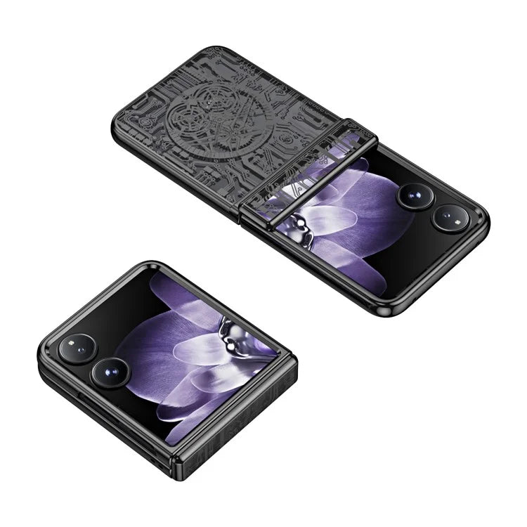 For Xiaomi Mix Flip 5G Case Mechanical Legend Electroplating PC Phone Cover