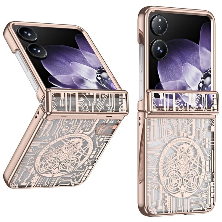 For Xiaomi Mix Flip 5G Case Mechanical Legend Electroplating PC Phone Cover