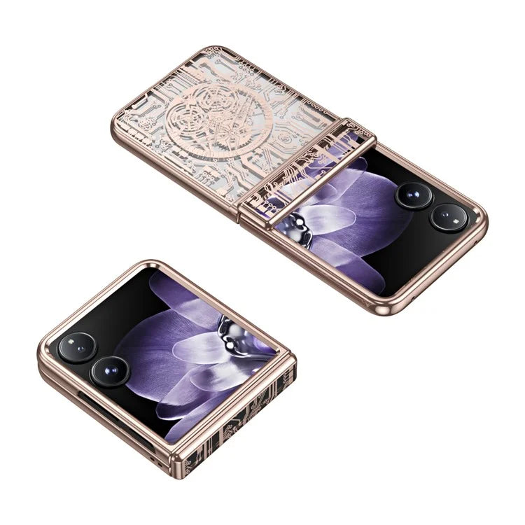 For Xiaomi Mix Flip 5G Case Mechanical Legend Electroplating PC Phone Cover