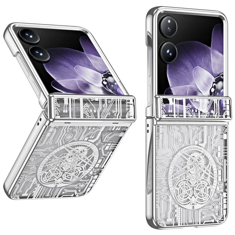 For Xiaomi Mix Flip 5G Case Mechanical Legend Electroplating PC Phone Cover