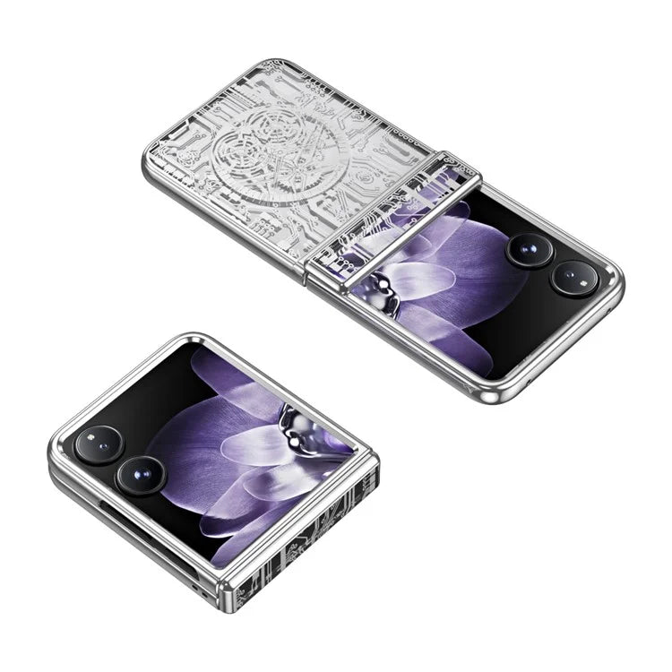 For Xiaomi Mix Flip 5G Case Mechanical Legend Electroplating PC Phone Cover