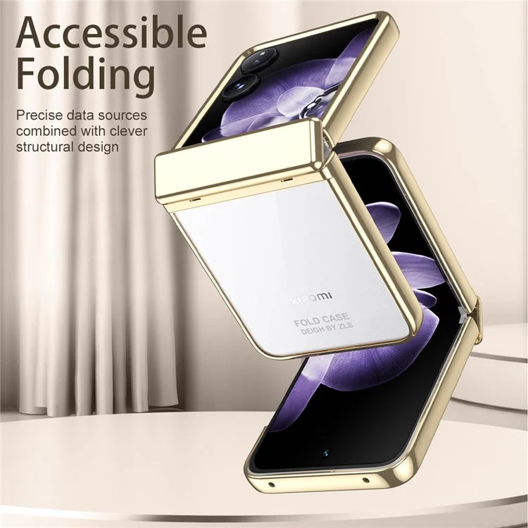 For Xiaomi Mix Flip 5G Case Electroplating PC Folding Phone Cover