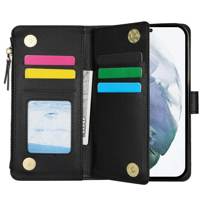 XL-001 For Samsung Galaxy S23 Ultra Case Zipper Pocket Wristband Stand Leather Phone Cover