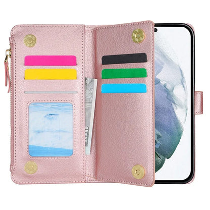 XL-001 For Samsung Galaxy S23 Ultra Case Zipper Pocket Wristband Stand Leather Phone Cover