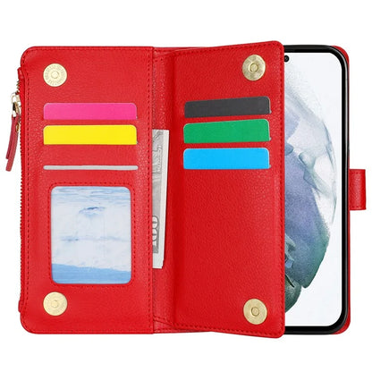 XL-001 For Samsung Galaxy S23 Ultra Case Zipper Pocket Wristband Stand Leather Phone Cover