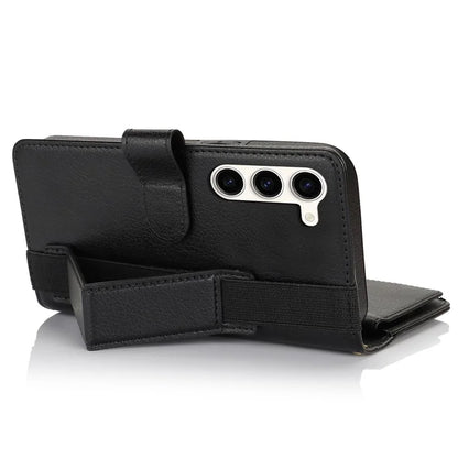 XL-001 For Samsung Galaxy S23+ Case Zipper Pocket Wristband Stand Leather Phone Cover
