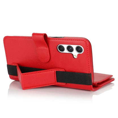 XL-001 For Samsung Galaxy A55 5G Case Zipper Pocket Wristband Stand Leather Phone Cover